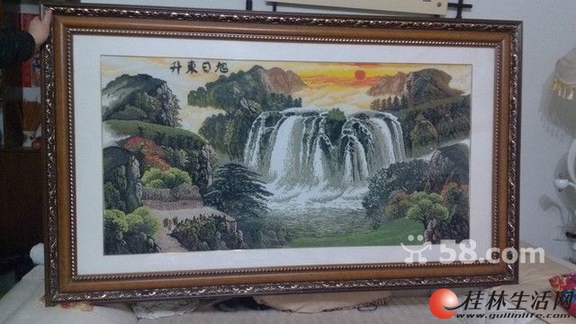 已表框《旭日东升》十字绣