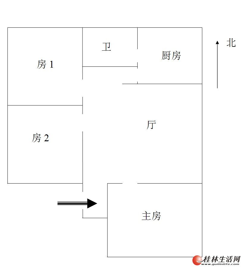 q0803四会路96年2楼95㎡三房一厅一卫88万送10㎡杂物间