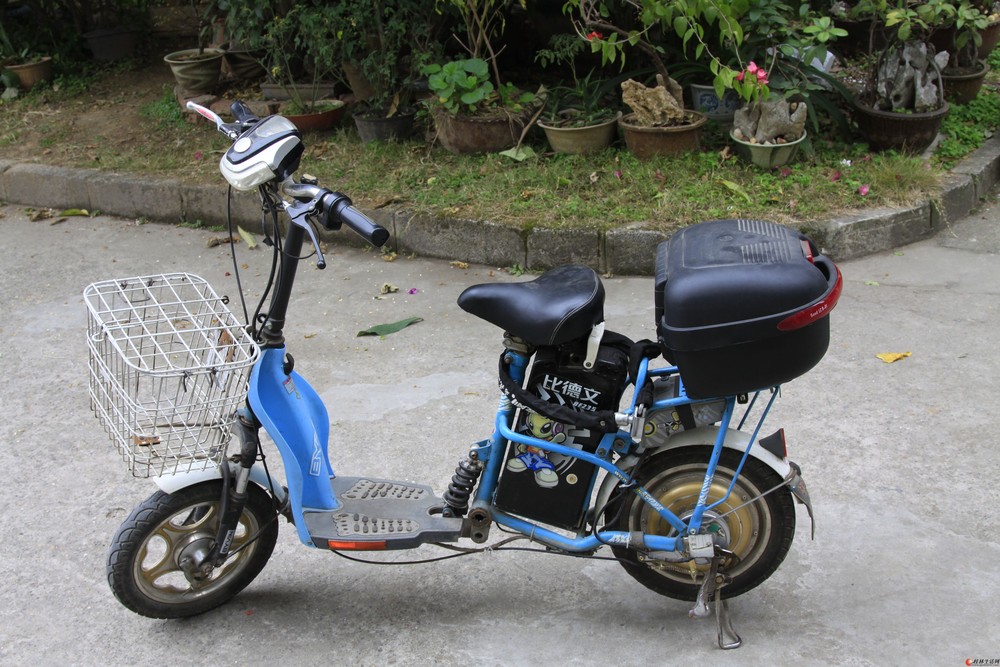 急售比德文粉蓝|白两用电动车 2013年12月换全新原装电瓶 发票俱全