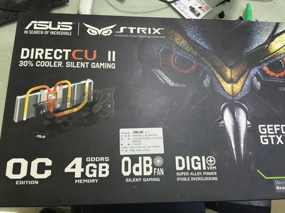 99新桂林本地华硕猛禽gtx970 4g,包装全保修到2019年6月