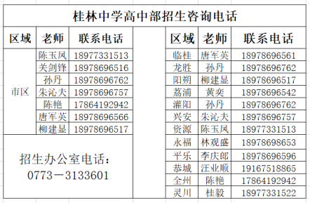桂林中学2021年高中部招生简章