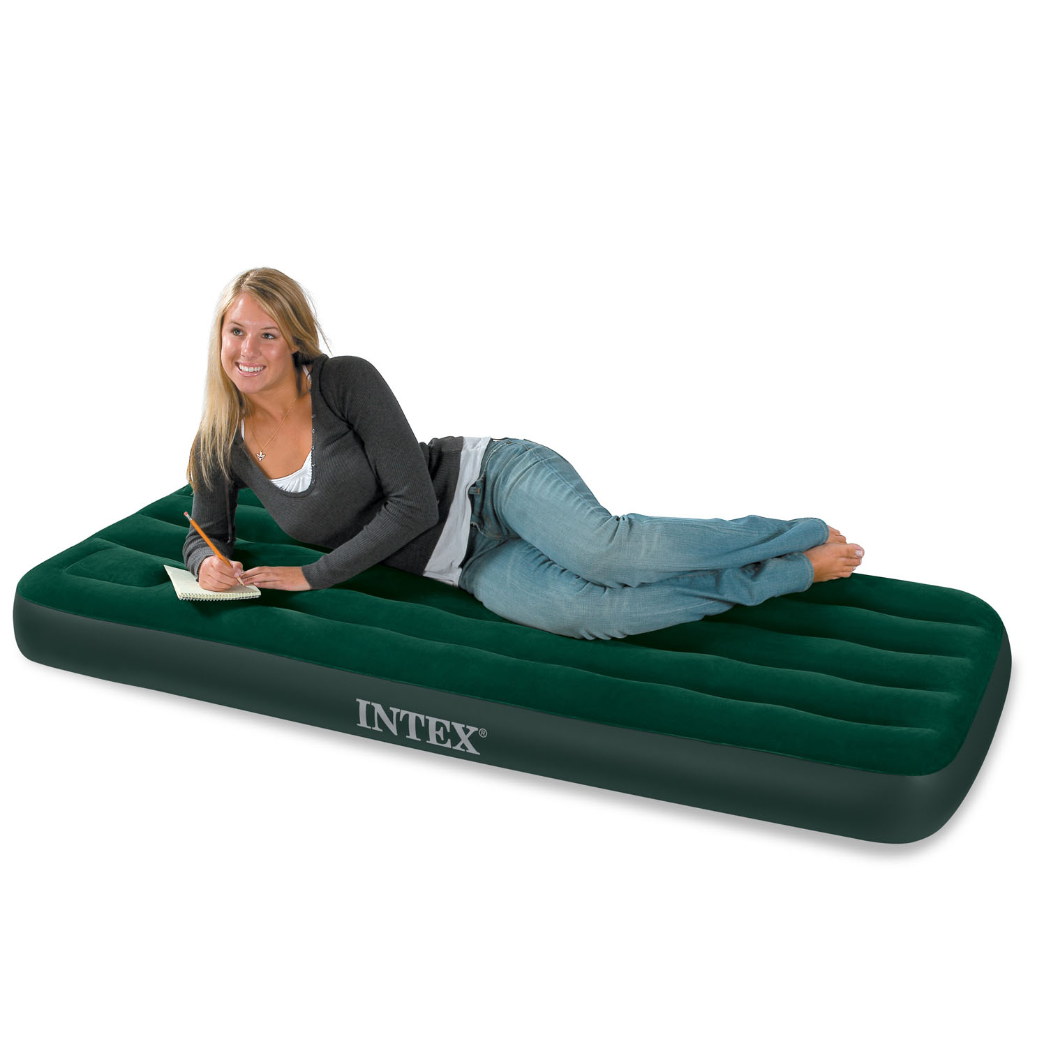 intex 户外用单人内置脚气泵充气床垫 气垫床